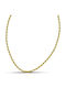 Themelidis Jewels Chain Neck Spiral made of Stainless Steel Gold-plated Thin Thickness 3mm and Length 45cm