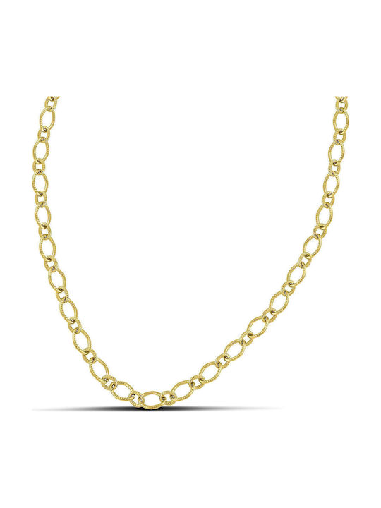 Themelidis Jewels Γυναικεία Αλυσίδα Λαιμού από Ανοξείδωτο Ατσάλι Επιχρυσωμένη Φαρδιά Πάχους 6.5mm και Μήκους 55cm