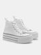 Γυναικεία Flatforms Μποτάκια Λευκό