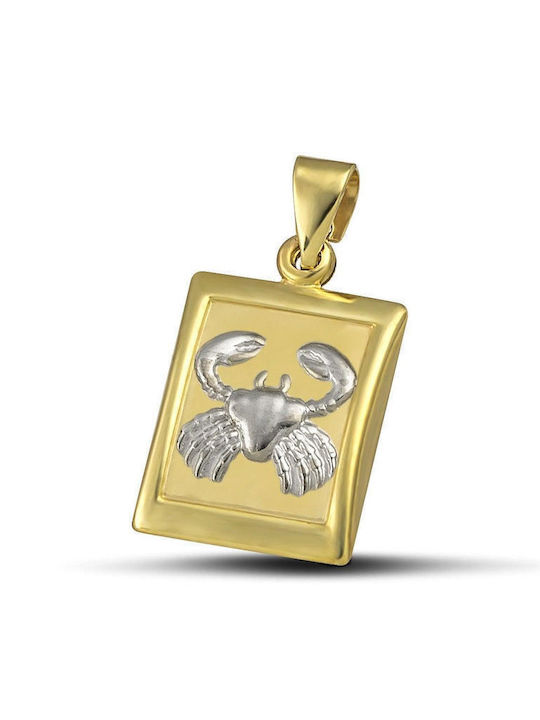 Themelidis Jewels Charm Talisman Constantine Zodiac Sign Cancer made of 9 K Gold