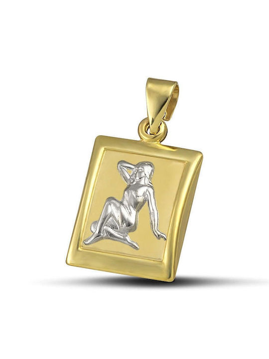 Themelidis Jewels Charm Talisman Constantine Zodiac Sign Virgo made of 9 K Gold