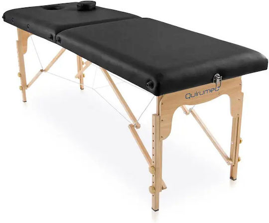 Quirumed Basic Portable Foldable Black Wooden Physiotherapy Bed 182x60cm