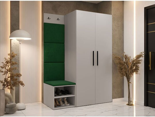 Hartford 523 Mobilier de Intrare cu Oglindă & Cuier 122x50x191cm