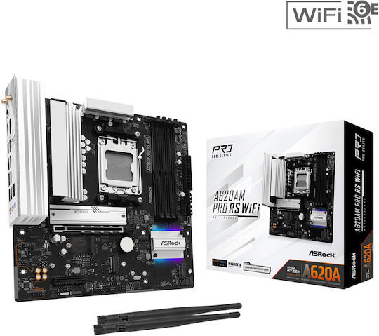 ASRock A620AM Pro RS WiFi Mainboard Micro ATX mit AMD AM5 Sockel