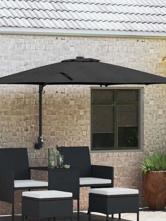 Wall Mounted Aluminum Black 2.48x2.47m Garden &...