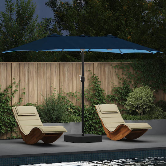 Aluminium Garten- und Terrassen-Sonnenschirm Blau 3,85x2,09xH2,44m