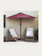 Hanging Aluminum Burgundy 2.94x1.5m Garden & Terrace Parasol