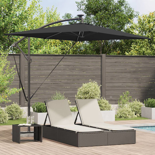 Umbrelă Suspendată Metalică Neagră 2.94x2xÎnălțime2.54m