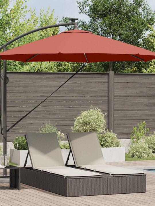 Umbrelă Suspendată Din Aluminiu Portocalie 2.94x2.94xÎnălțime 2.48m