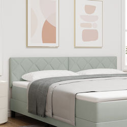 vidaXL Табла за легло Текстил Light Gray 180см