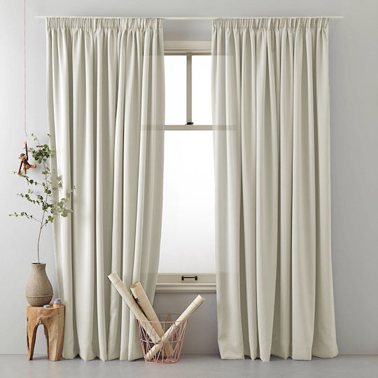 Saray Home Κουρτίνα με Τρέσα Εκρού 300x280εκ.