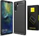 Spacecase Carbon Back Cover Σιλικόνης Μαύρο (Huawei P30)