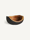 Διακοσμητικός Δίσκος Ξύλο Teak Φυσικό-μαύρο Vical Bless Bowl Width 15cm Depth 15cm Height 9cm