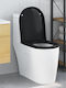 vidaXL Capac WC Plastic Negru