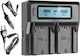 Censreal Double Battery Charger Lcd Quick Compatible with Sony