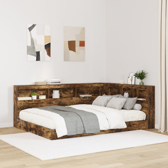 vidaXL Kopfstütze für Betten Hölzernes Rauchdorn Eiche 135x76.5cm