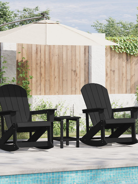Rocking Chair Wooden Adirondack Black Velvet-Bl...