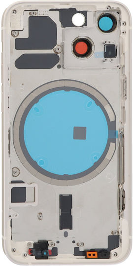 Apple Iphone 13 Mini Middle Frame Battery Door Back Bezel + Small Parts White Logo Oem