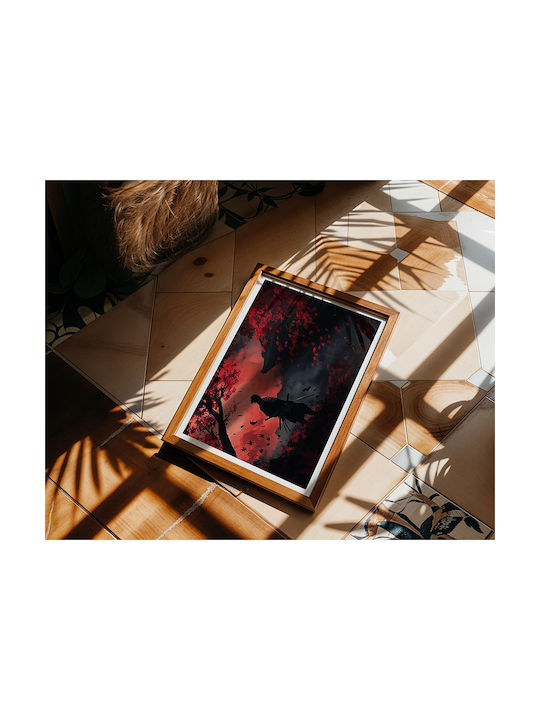 Gaming Poster Ghost Tsusima Gm2362 21cm X 30cm Frame Natural Wood Beige
