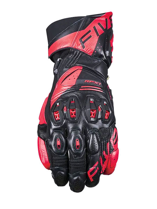 Five RFX1 Evo Winter Herren Motorradhandschuhe Leder Black/Fluo Red