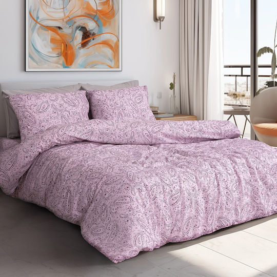 Beauty Home Aelia Art 12257 Σετ Υπέρδιπλο 4τμχ 170x200+30εκ. με Λάστιχο Λιλά