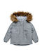Kids' Casual Jacket Long with Lining & Hood Gray