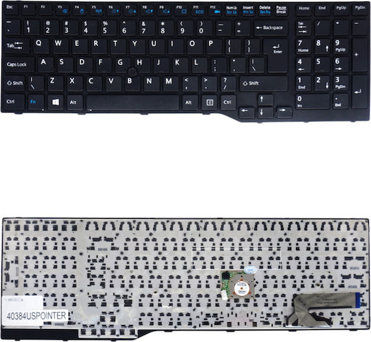 Tastatură Laptop Fujitsu E557 E753 E754 E756 E554 E556 Cp670825-03 Fjm14b96003d85 002-12856l-hf01 Us Pointer Negru Cod 40384uspointer