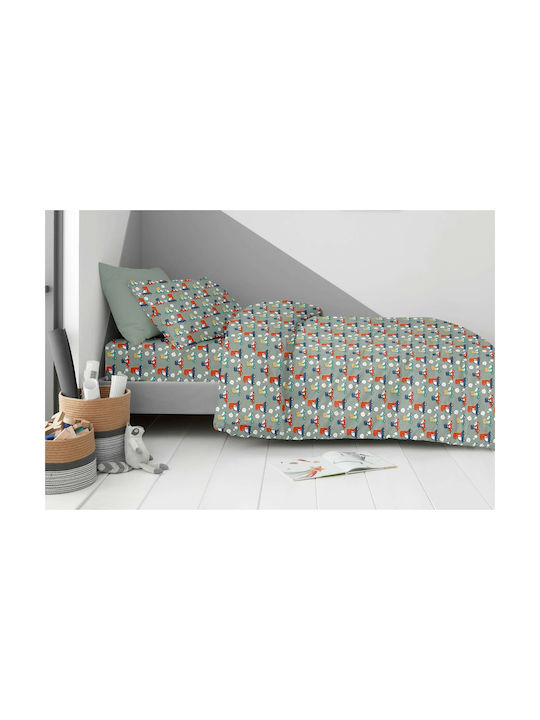 Astron Italy Kids Quilt Set Single with Pillowcase Dino Formula Green 160x240cm