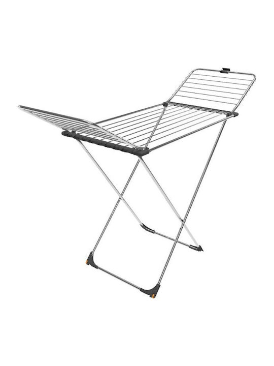 Vileda Max Stainless Steel Folding Floor Clothes Drying Rack with Hanging Length 20m
