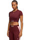 Γυναικείο Αθλητικό Crop T-shirt Fast Drying Μπορντό