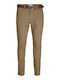 Hose Chino Elastisch in Schlanker Passform Beige