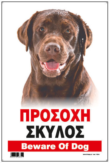 Infosign Πινακιδες Σημανσης Αλουμινιου Προσοχη Σκυλος Σχ.3 14χ19.5cm 16441