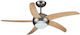 Brand Ventilator De Tavan 132cm Cu Lentile De Mărire Maro / Argintiu