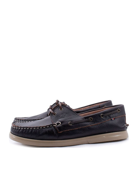 Δερμάτινα Ανδρικά Boat Shoes σε Καφέ Χρώμα