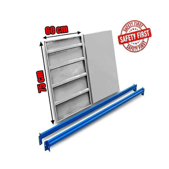 Single Heavy Duty Shelf 150x60 White-Blue