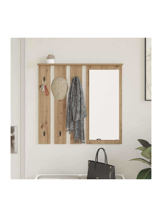 Eingangsmöbel mit Spiegel & Garderobe Coffee 84x10x80cm