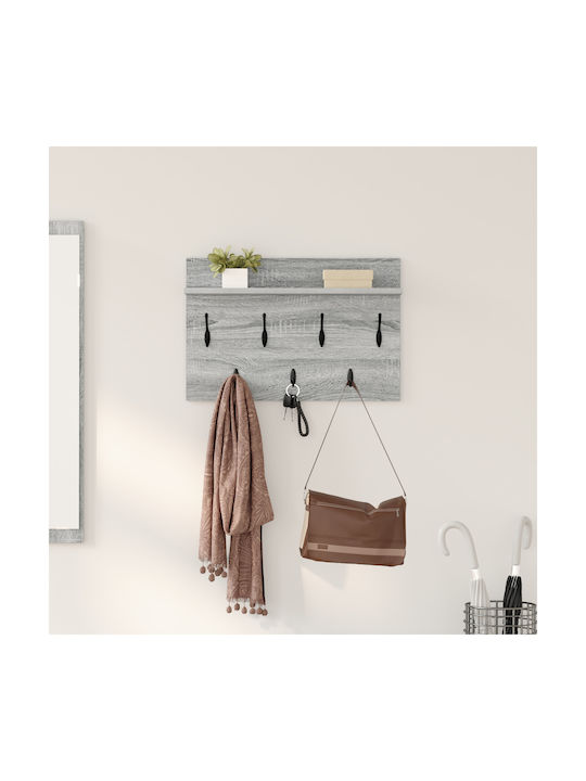 vidaXL Κρεμάστρα Τοίχου Ξύλινη Γκρι 60x12x40cm