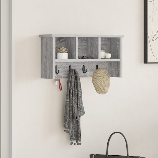 vidaXL Wandhalterung Hölzernes Grau 50x26x16cm
