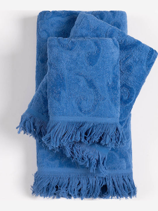 Silk Fashion Bath Towel Alicia 40x60cm Cobalt Weight 520gsm