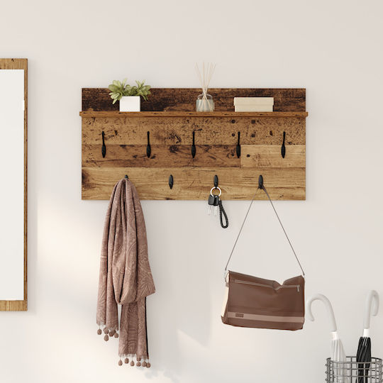 vidaXL Agățătoare de Perete Lemnoasă 80x12x40cm 1buc