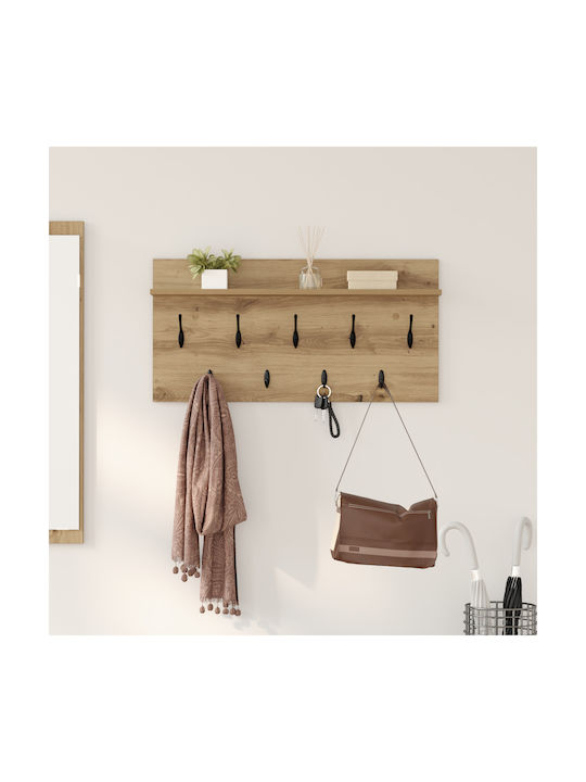 vidaXL Κρεμάστρα Τοίχου Ξύλινη Μπεζ 80x12x40cm