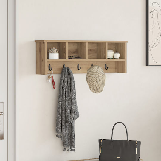vidaXL Wooden Wall Hanger Beige 75x26x16cm