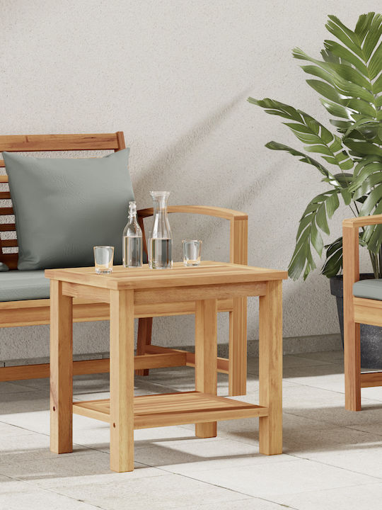 Sitting Room Table for Small Outdoor Spaces Made of Brown Teak 50x35x45cm