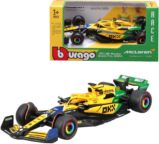 Vehicul Bburago F1 Mclaren MCL38 Monaco GP 2024 Piastri