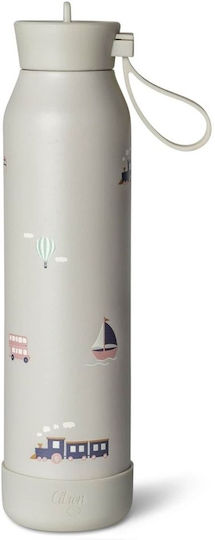 Citron Kids Water Bottle Thermos Stainless Steel with Straw Non Spill Gray 500ml