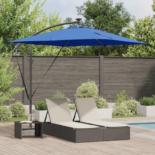 Umbrelă Suspendată Din Aluminiu Albastră 2.94x2.94xÎnălțime 2.5m