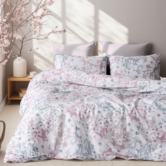 Beauty Home Duvet Set Single 160x240cm Ninet Art 12252 Grey, Pink 2pcs