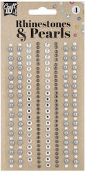 Craft Id Karte 212 Aufkleber Perlen & Strasssteine Silber Nuancen