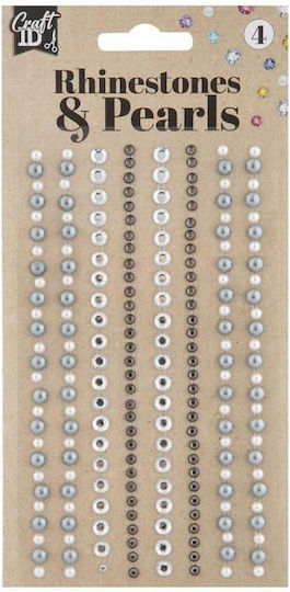Craft Id Karte 212 Aufkleber Perlen & Strasssteine Silber Nuancen