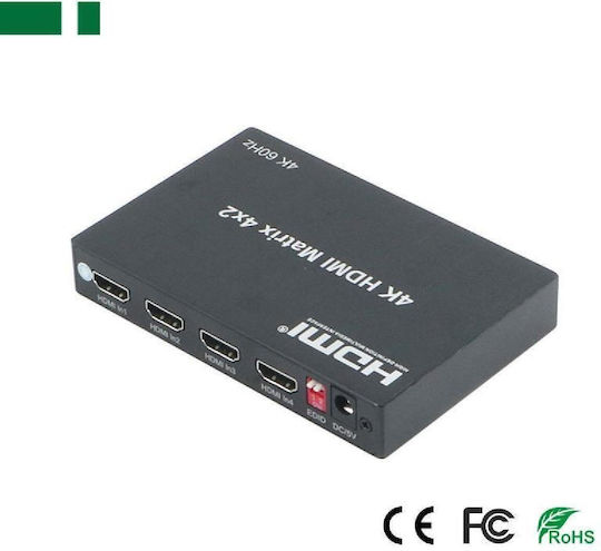 Anga Ps-m0402a Matrix Hdmi Matrix 4 Εισόδων – 4 Εξόδων 4κ @ 30hz